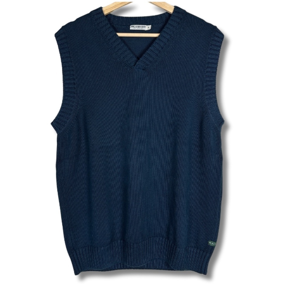Knickerbocker Mens Medium Sweater Vest Heritage Cotton Navy Blue